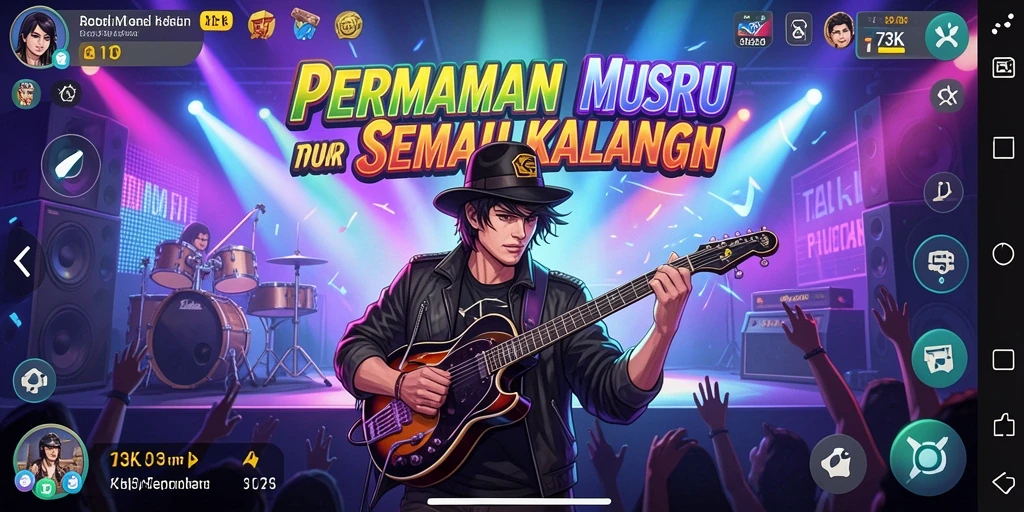 Tampilan gameplay musik yang seru dan interaktif di 73K.