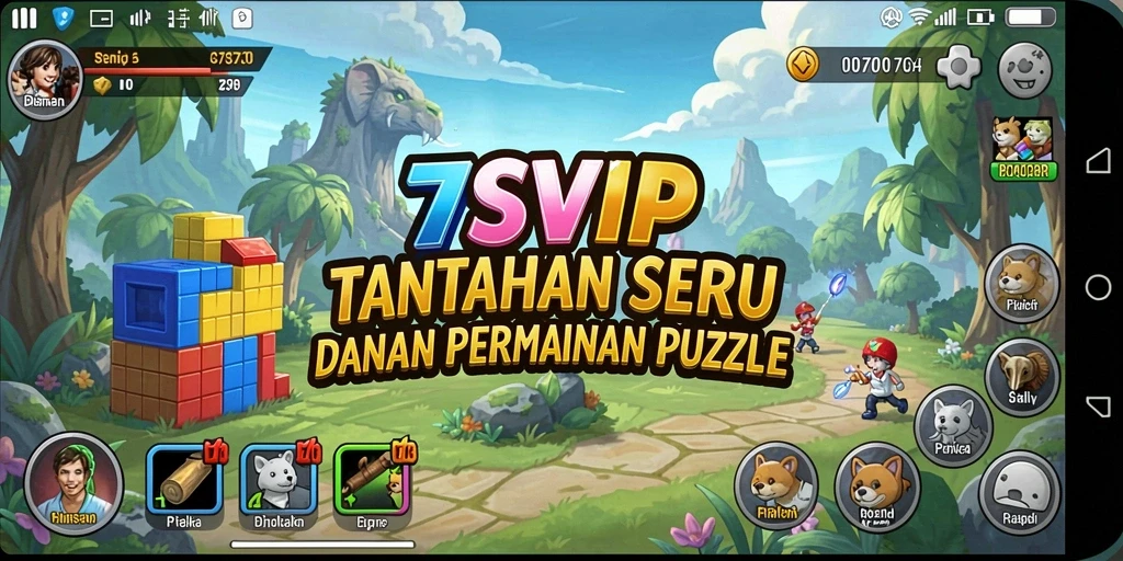 Screenshot gameplay 7SVIP menampilkan tantangan puzzle yang menarik.