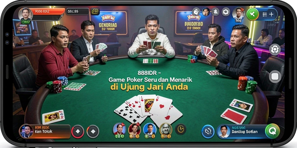 Screenshot gameplay 888IDR yang menunjukkan serunya permainan poker.