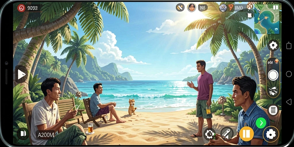 Screenshot menampilkan gameplay A200M yang santai dan menyenangkan.