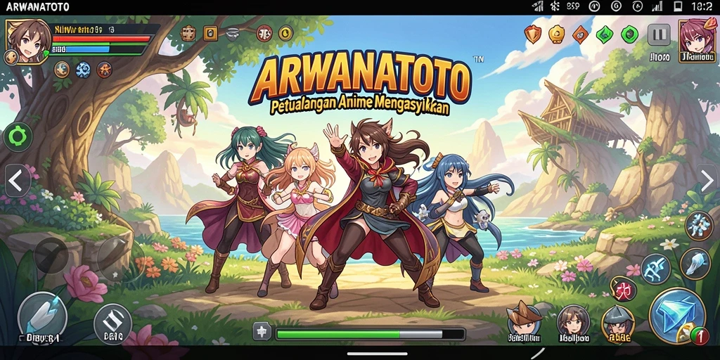 Tangkapan layar ARWANATOTO menampilkan karakter Anime dalam pertarungan yang dinamis.