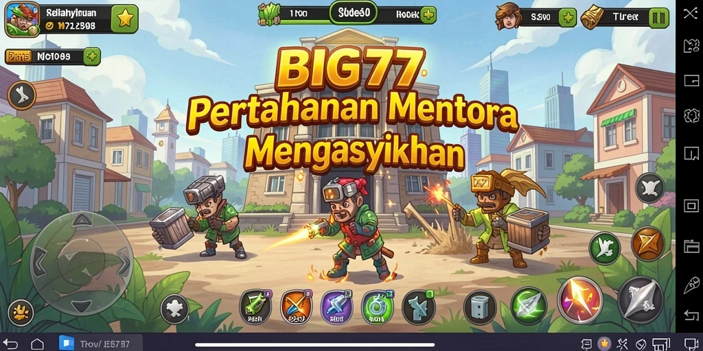 Tampilan gameplay yang dinamis dan taktik menara yang seru.