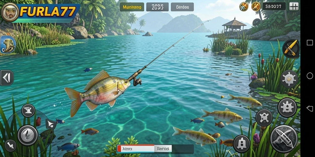 Tampilan gameplay FURLA77 dengan aktivitas memancing yang menyenangkan.