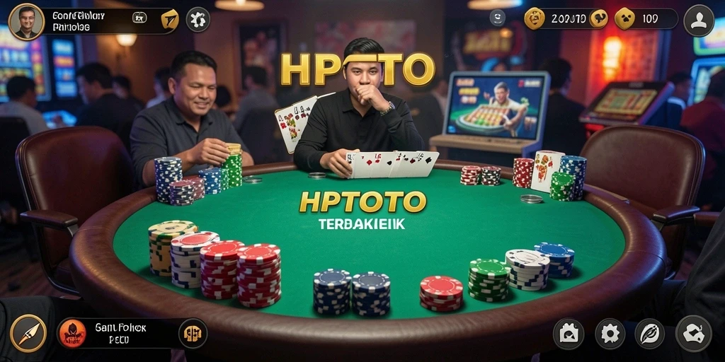Tampilan menarik dan seru saat bermain poker di HPTOTO.
