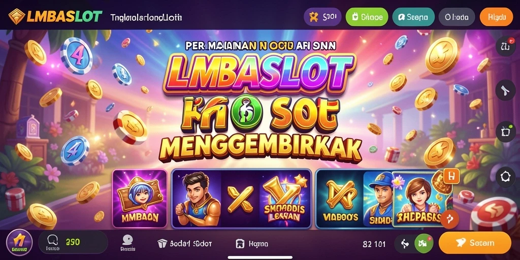 Tampilan menarik dari gameplay LMBASLOT yang penuh warna.