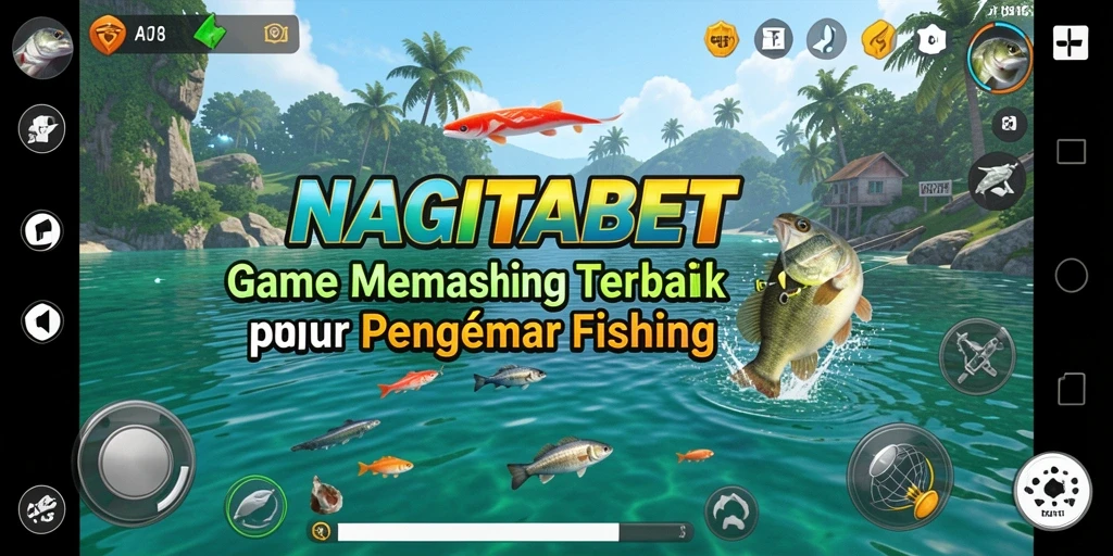 Tampilan gameplay NAGITABET dengan aksi memancing yang menarik.