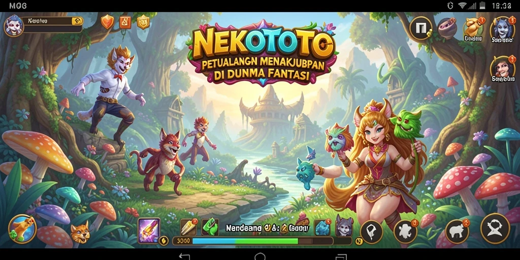 Tampilan gameplay seru di dunia petualangan NEKOTOTO.