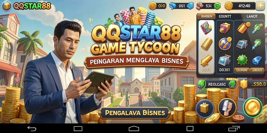 Tangkapan layar gameplay QQSTAR88 yang menunjukkan manajemen bisnis yang seru.