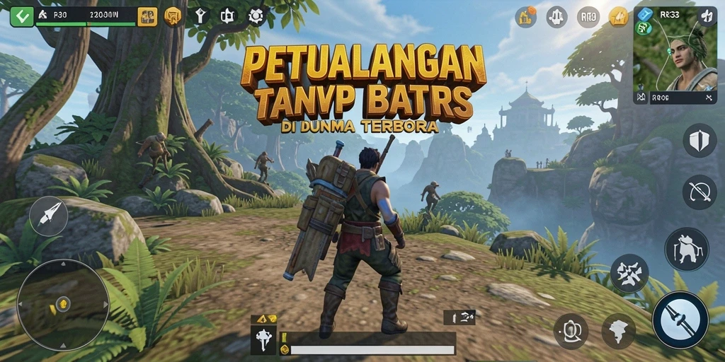 Tampilan gameplay menawan di dunia terbuka yang luas.