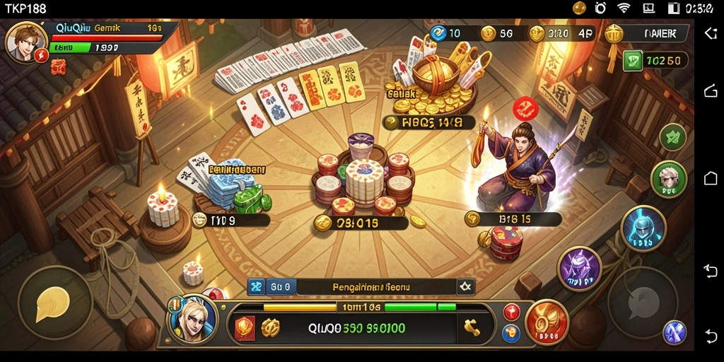 Screenshot gameplay QiuQiu yang seru dan interaktif.
