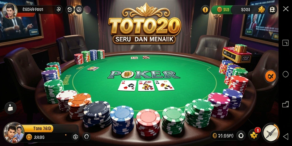 Gameplay seru TOTO20 dengan suasana poker yang menegangkan.