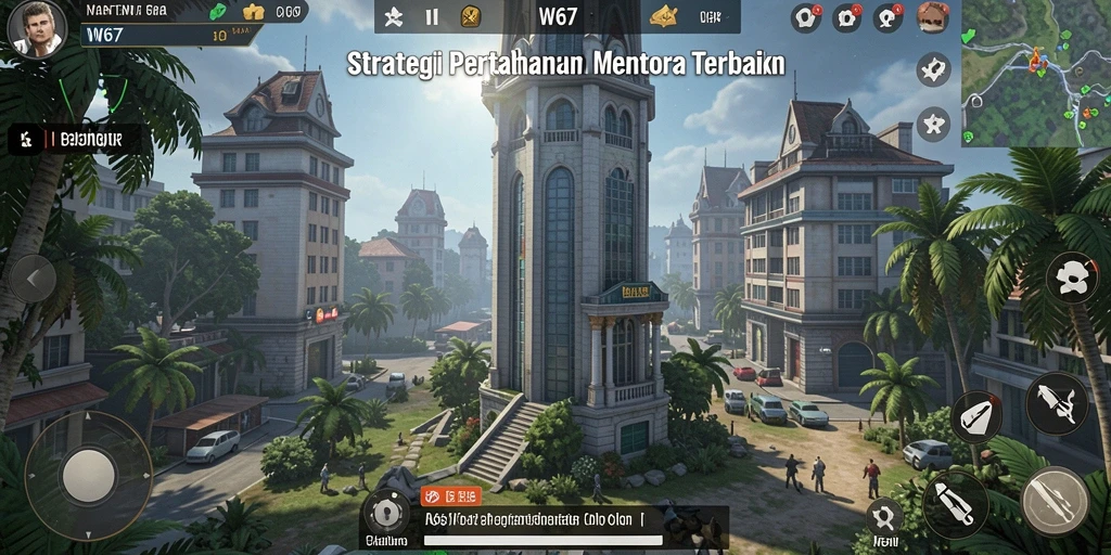 Tampilan menarik dari gameplay seru W67 dalam Tower Defense.