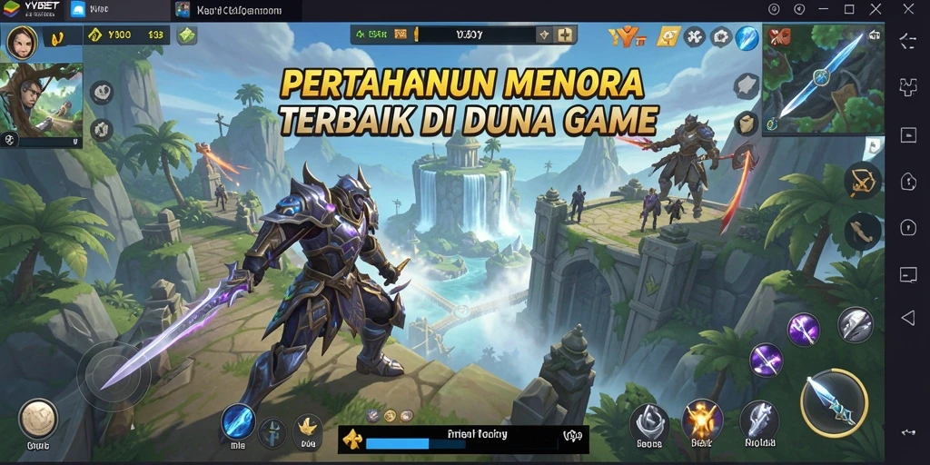 Tampilan gameplay YYBET yang menegangkan dengan strategi menara.